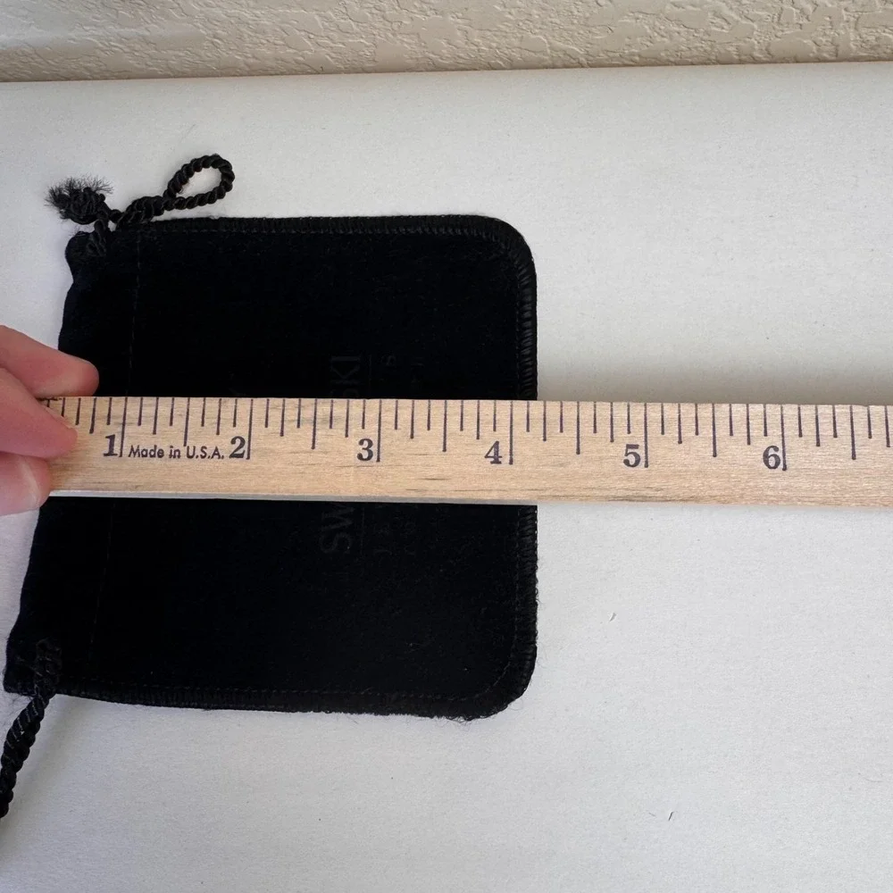 Swarovski Dust Bags Lot of 2 Black Velvet Drawstring Jewelry Pouches Vintage